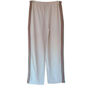 vintage 1970s track pants womens size L cream side stripe